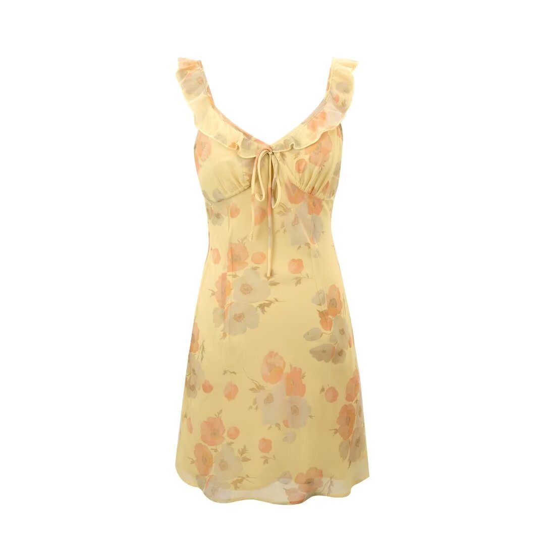 Women Summer Sexy V neck Floral Dress Bella Mia